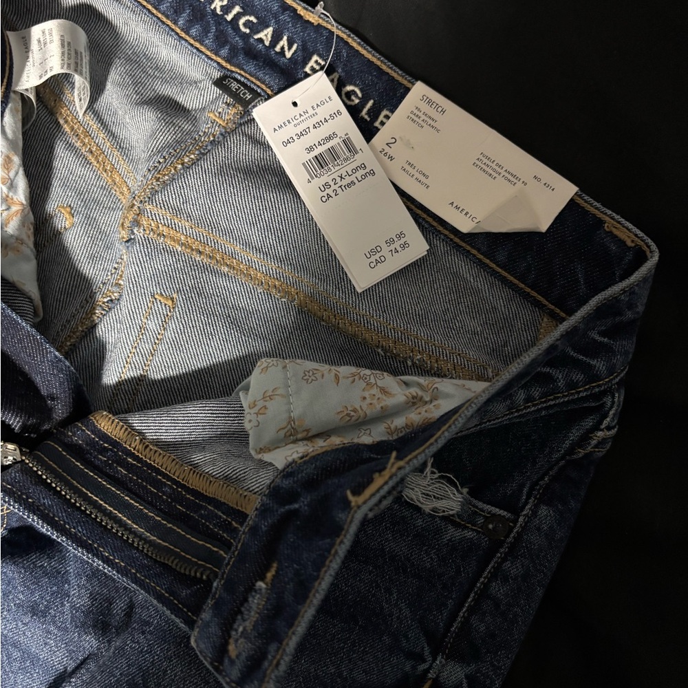 American Eagle Outfitters Dark Blue Straight Leg Jeans BNWT - Picture 4 of 7